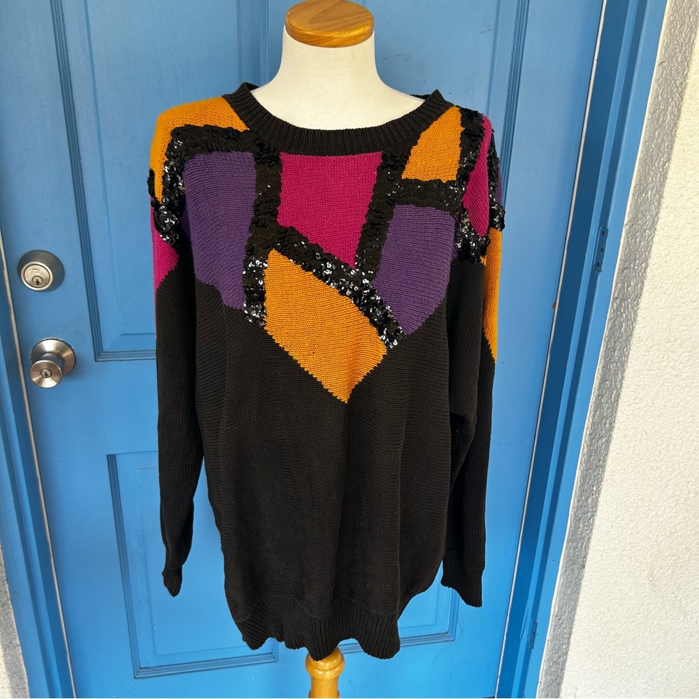 Extra Point by Reference Point 3x Ramie/Cotton Blend Black With Sequins